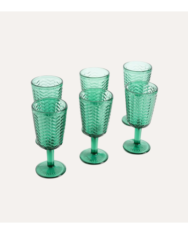 Set de 6 Copas Spica de Cristal Tallado