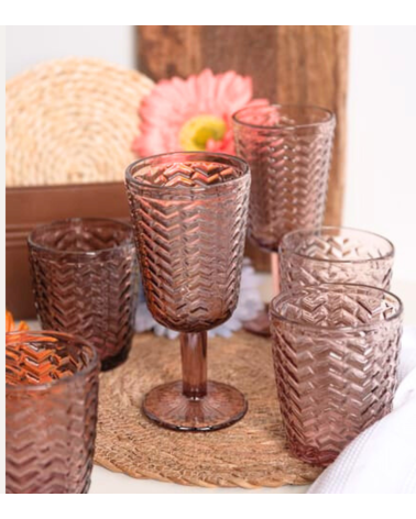 Set de 6 Copas Spica de Cristal Tallado