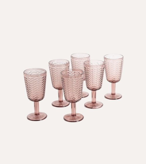 Set de 6 Copas Spica de Cristal Tallado