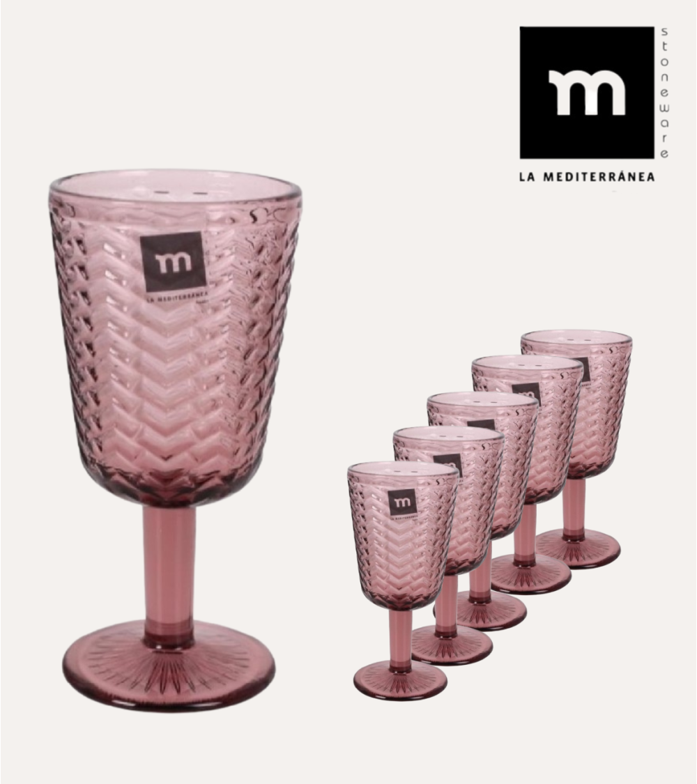 Set de 6 Copas Spica de Cristal Tallado