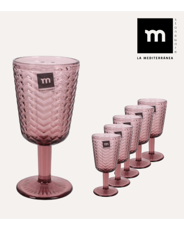 Set de 6 Copas Spica de Cristal Tallado