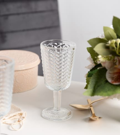 Set de 6 Copas Spica de Cristal Tallado