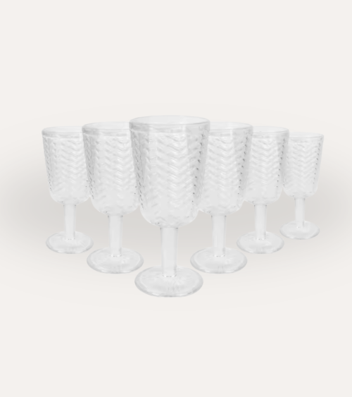 Set de 6 Copas Spica de Cristal Tallado