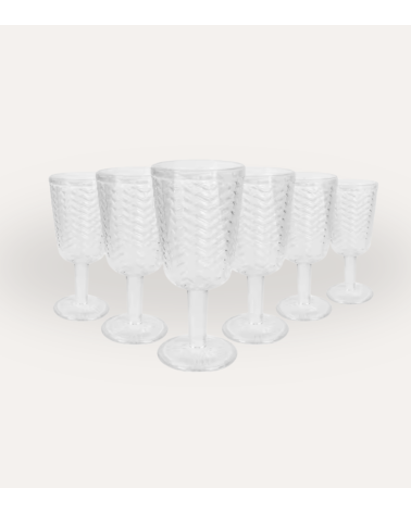Set de 6 Copas Spica de Cristal Tallado