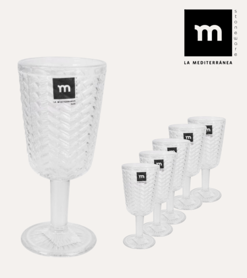 Set de 6 Copas Spica de Cristal Tallado