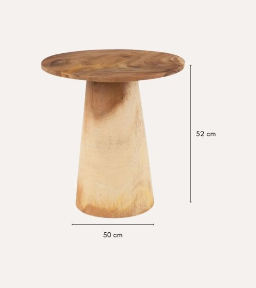 Mesa Auxiliar Natural de Madera de Suar