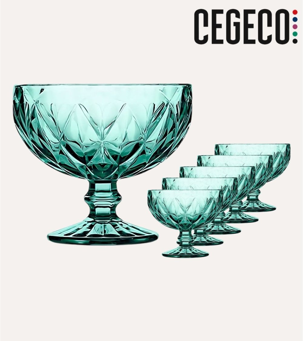 Set de 6 Copas de Helado Escorial de Cristal Tallado