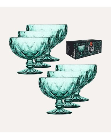 Set de 6 Copas de Helado Escorial de Cristal Tallado