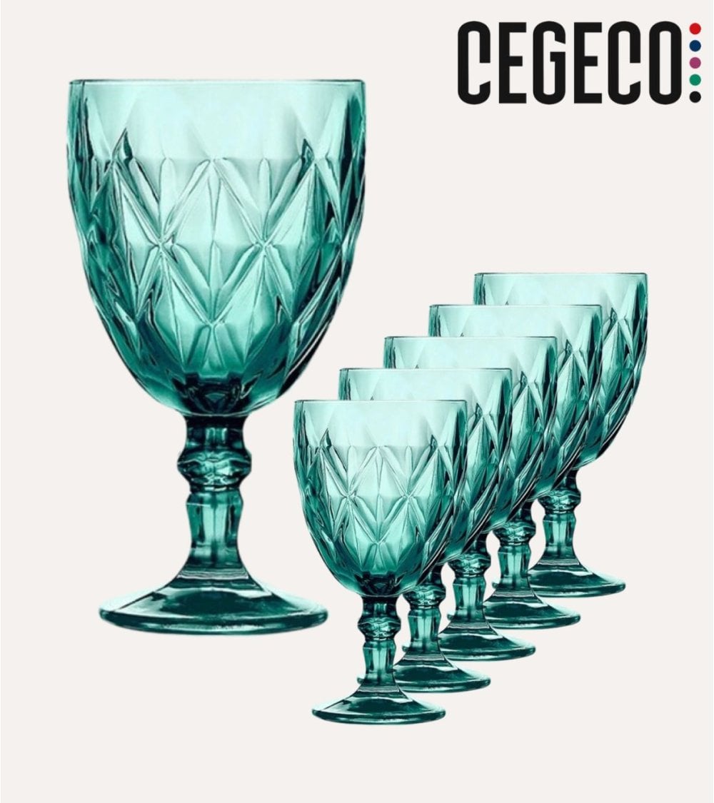 Set de 6 Copas de Agua Escorial de Cristal Tallado