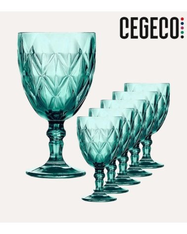 Set de 6 Copas de Agua Escorial de Cristal Tallado