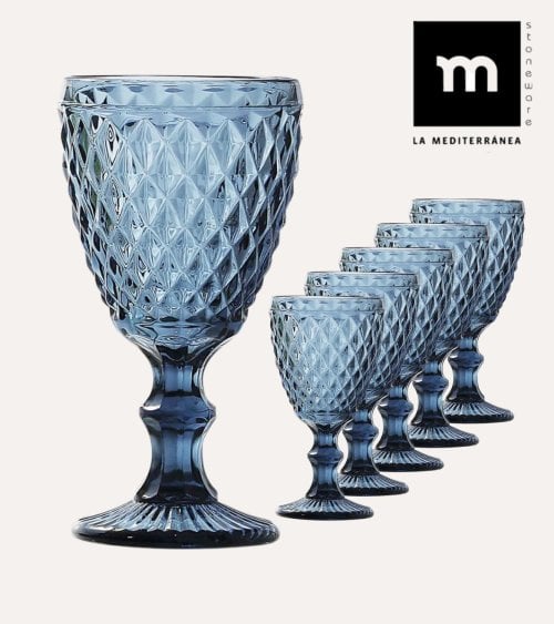 Set de 6 Copas Sidari de Cristal Tallado