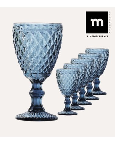 Set de 6 Copas Sidari de Cristal Tallado