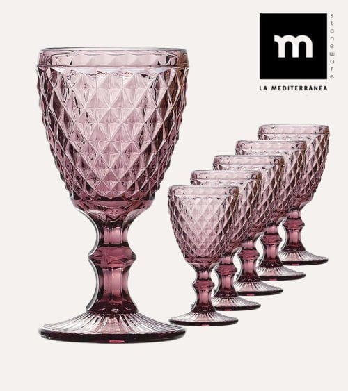 Set de 6 Copas Sidari de Cristal Tallado