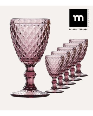 Set de 6 Copas Sidari de Cristal Tallado