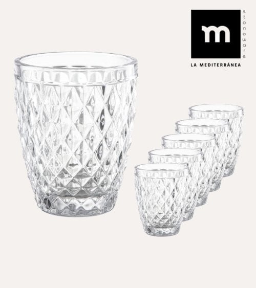 Set de 6 Vasos Sidari de Cristal Tallado