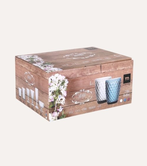 Set de 6 Vasos Sidari de Cristal Tallado