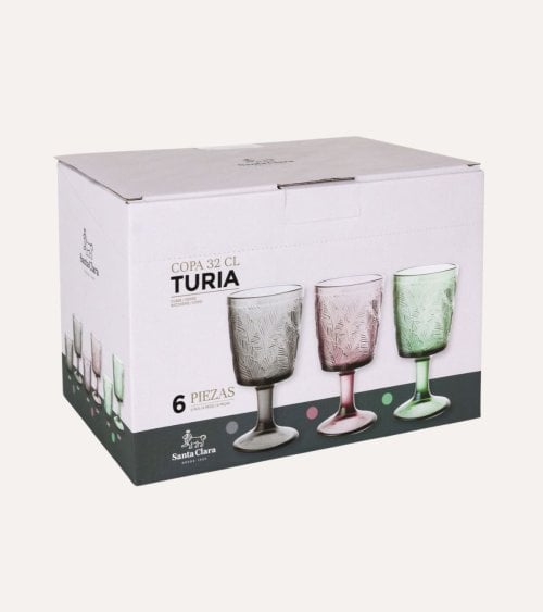Set de 6 Copas Turia de Cristal Tallado