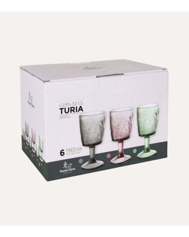 Set de 6 Copas Turia de Cristal Tallado