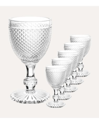 Set de 6 Copas de Vino Edición Especial de Cristal Tallado