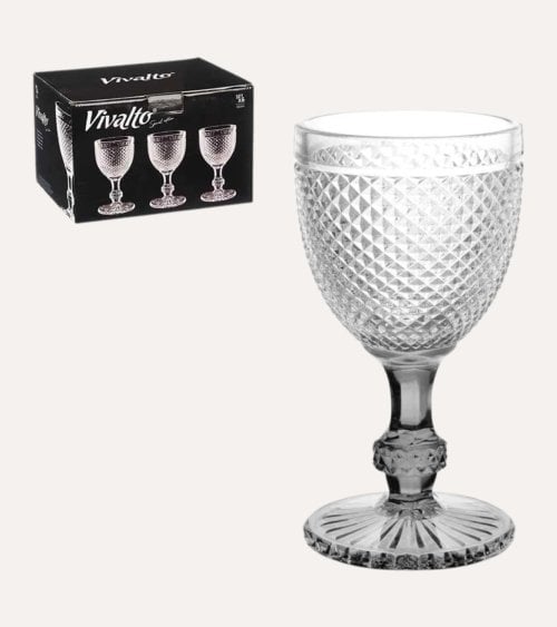 Set de 6 Copas de Vino Edición Especial de Cristal Tallado