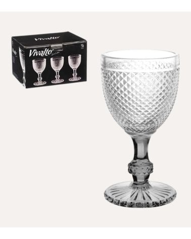 Set de 6 Copas de Vino Edición Especial de Cristal Tallado