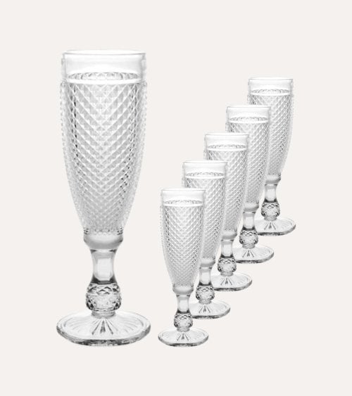 Set de 6 Copas de Cava Edición Especial de Cristal Tallado