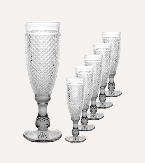 Set de 6 Copas de Cava Edición Especial de Cristal Tallado