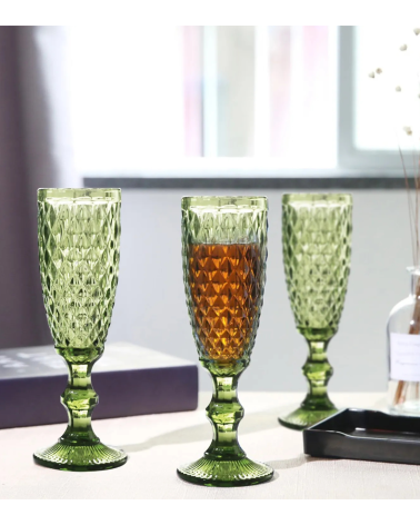 Set de 6 Copas de Cava Diamond de Cristal Tallado