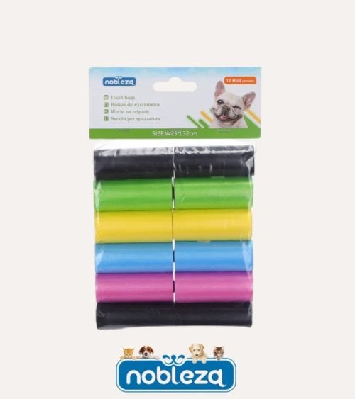 Set de 12 Rollos de Bolsas de Basura para Perros
