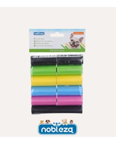 Set de 12 Rollos de Bolsas de Basura para Perros