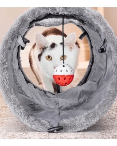 Tunel para Gatos con Juguete Colgante