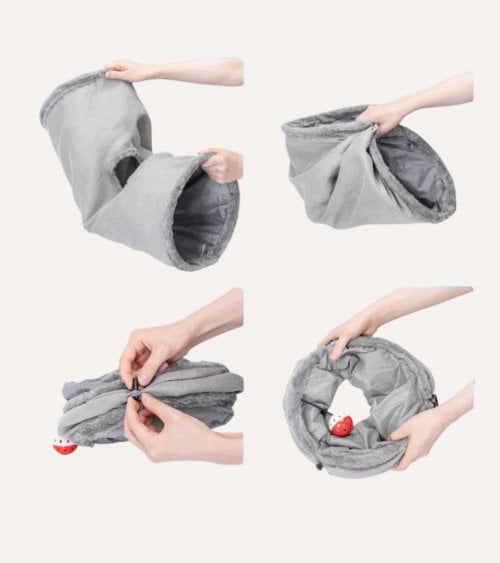 Tunel para Gatos con Juguete Colgante