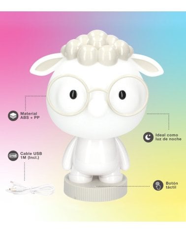 Lámpara Infantil de Oveja con 7 Modos