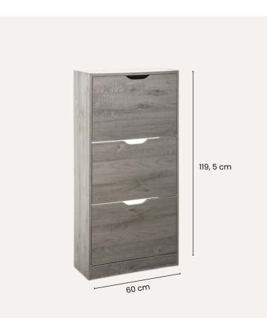 Zapatero de 3 Cajones de Madera