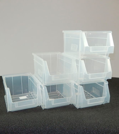 Caja de Almacenamiento con Apertura Lateral de Plástico