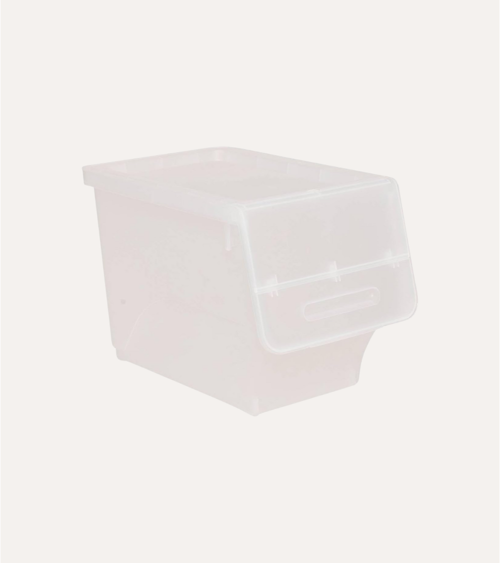 Caja de Almacenamiento con Apertura Lateral de Plástico