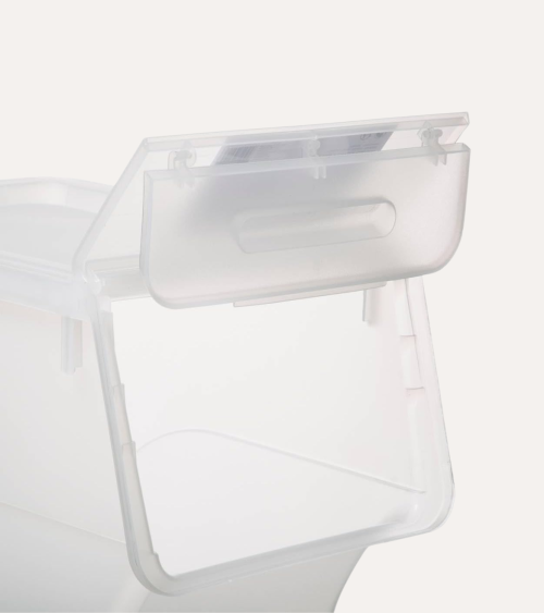 Caja de Almacenamiento con Apertura Lateral de Plástico