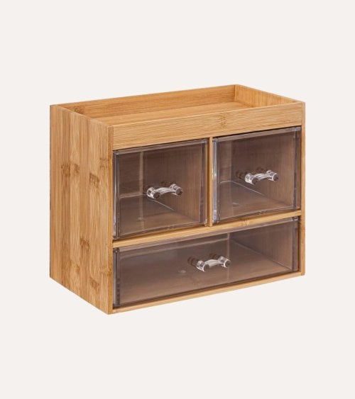 Caja Organizadora con 3 Cajones Selena de Bambú