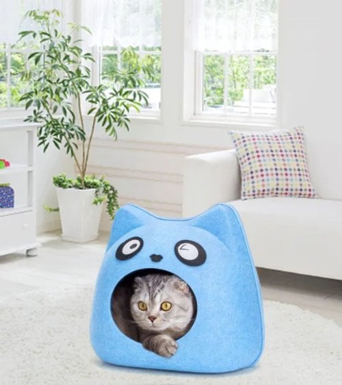 Cama para Gatos Cueva con Cara de Gatito