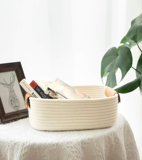 Cesta Decorativa de Organización de Marfil