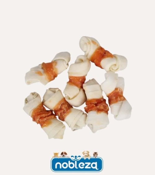 Premio para Perros Huesitos de Pollo y Cuero de Ternera