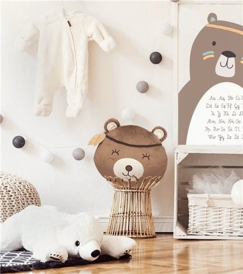 Cojín Infantil con Forma de Oso Marrón