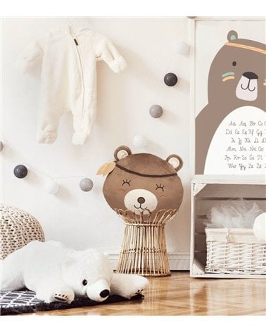 Cojín Infantil con Forma de Oso Marrón