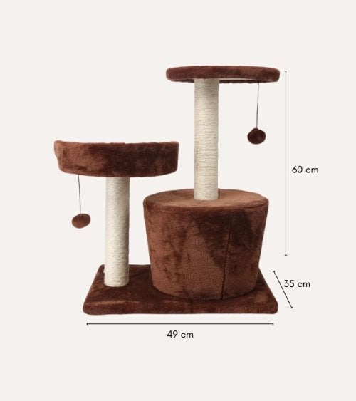 Árbol Rascador para Gatos de Poliéster y Sisal