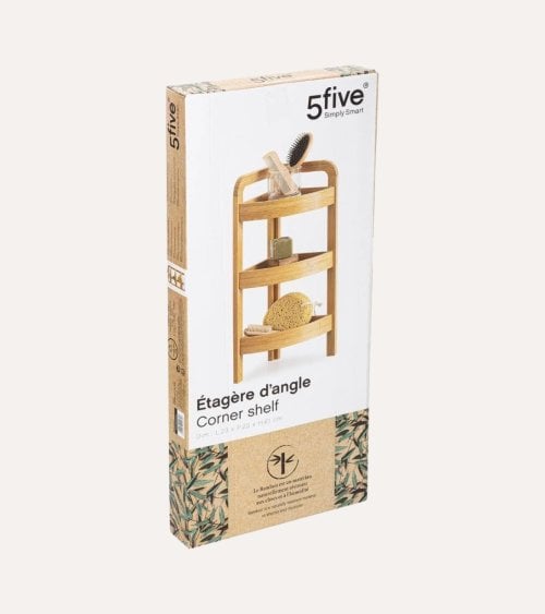 Estantería de Esquina de Bambú de 3 alturas de Bambú