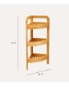 Estantería de Esquina de Bambú de 3 alturas de Bambú