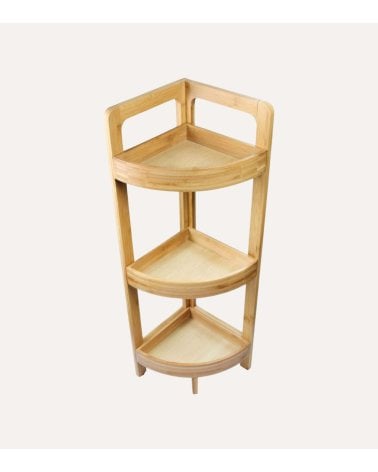 Estantería de Esquina de Bambú de 3 alturas de Bambú