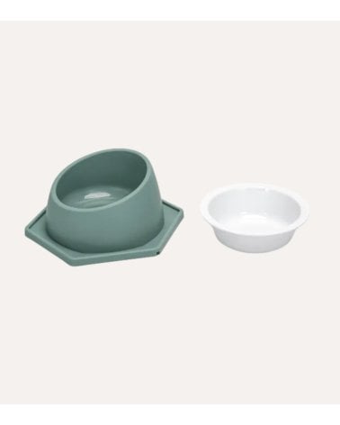 Comedor Elevado Geomético para Gatos de Plástico