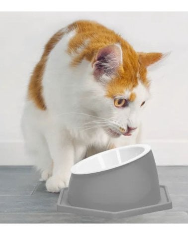 Comedor Elevado Geomético para Gatos de Plástico