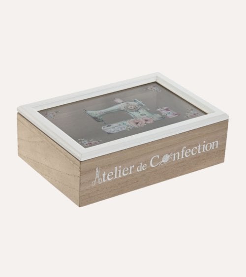 Caja Costurero Atelier de MDF y Cristal